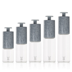 Glass Bottle with Plastic Dark Gray T-shaped Push-button Pipette Cap